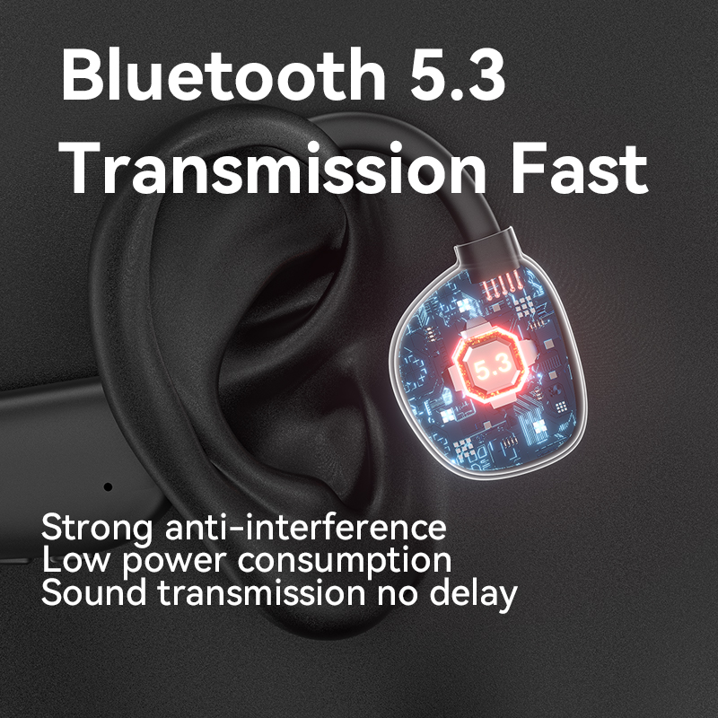 Best Earphones Wireless Bluetooth Earbuds Business Ear Clip Bone Conduction Wairless Headphone LED Speaker Fast Charge OEM 